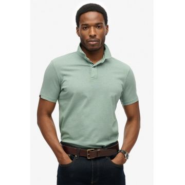 Tricou regular fit cu guler polo - Verde pal