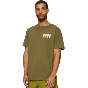 Tricou regular fit cu imprimeu - Alb/Verde masliniu