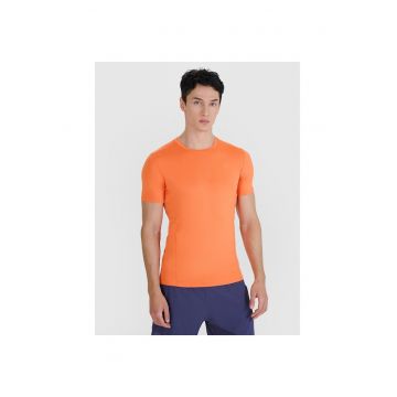 Tricou sport barbati  slim - uscare rapida - portocaliu - material sintetic
