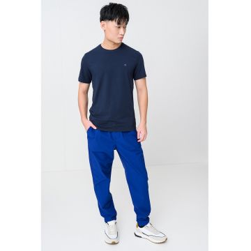 Tricou uni cu decolteu la baza gatului - Bleumarin