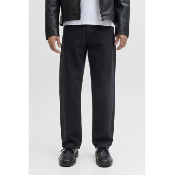 Blugi drepti cu model cu 5 buzunare - Negru