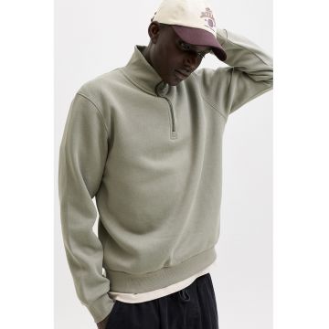 Bluza de trening cu fenta cu fermoar - Verde pal