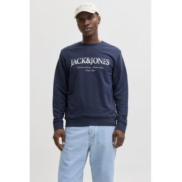 Bluza de trening cu imprimeu logo - mansete si terminatii elastice - Bleumarin