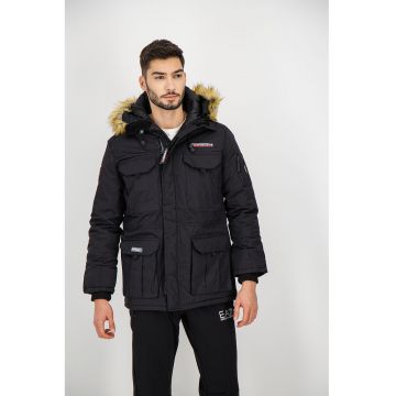 Geaca cu vatelina si gluga Alpes - Negru