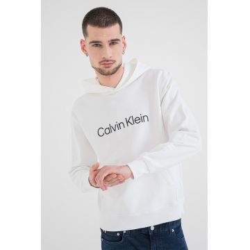 Hanorac din bumbac cu buzunar kangaroo - Alb murdar