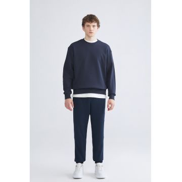 Pantaloni conici de trneing cu snur - Bleumarin