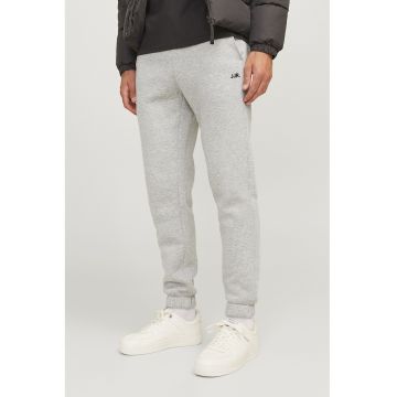 Pantaloni de trening cu croiala conica si snur - Gri deschis melange