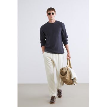 Pantaloni de trening cu talie ajustabila - Alb murdar