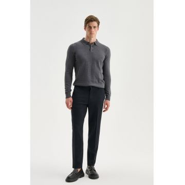 Pantaloni slim fit eleganti - Albastru inchis