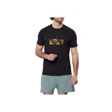 Tricou alergare barbati  DryAeroFlow Graphic SS 2024-Negru-XXL