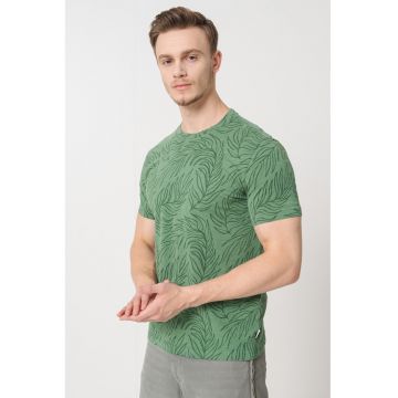 Tricou cu imprimeu grafic - Verde pal
