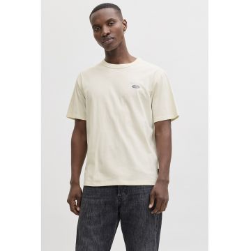 Tricou cu imprimeu text pe partea din spate - Crem