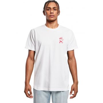 Tricou cu imprimeu text - Rosu/Alb