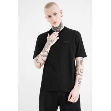 Tricou de bumbac cu logo pe spate - Negru