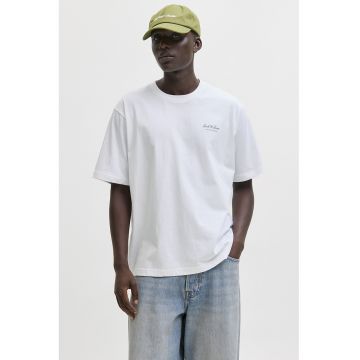 Tricou de bumbac organic cu imprimeu logo - Alb optic