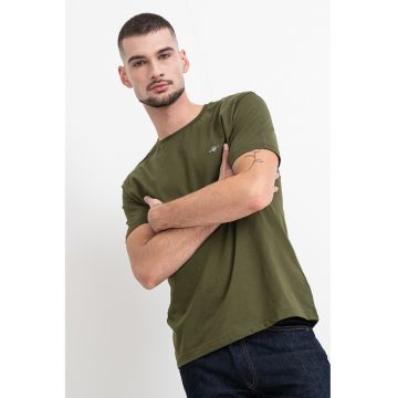 Tricou din bumbac Shield - Verde pal