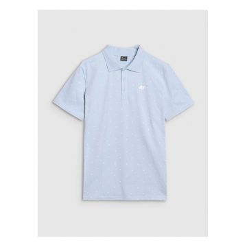 Tricou polo barbati  bumbac - albastru - croiala regulata - imprimeu integral