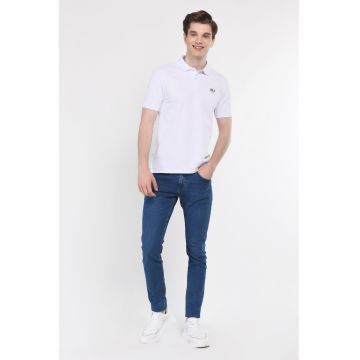 Tricou polo cu logo discret Lakes - Alb