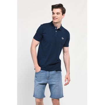 Tricou polo cu logo discret Lakes - Bleumarin