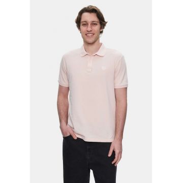 Tricou polo cu logo discret Lakes - Roz pal
