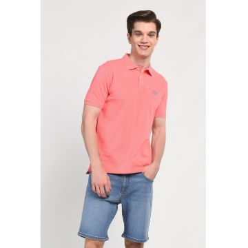 Tricou polo cu logo discret Lakes - Roz