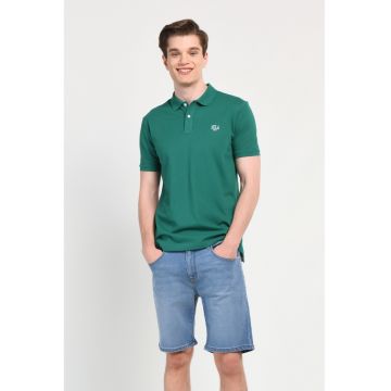 Tricou polo cu logo discret Lakes - Verde inchis