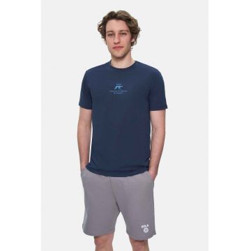 Tricou regular fit cu detaliu logo Fabio - Bleumarin