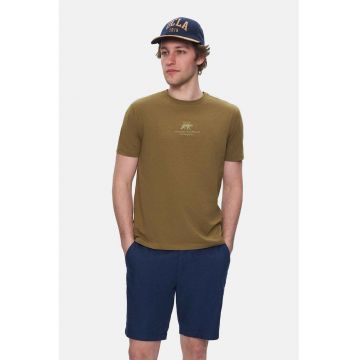 Tricou regular fit cu detaliu logo Fabio - Verde