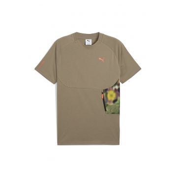 Tricou regular fit cu logo - Maro camel