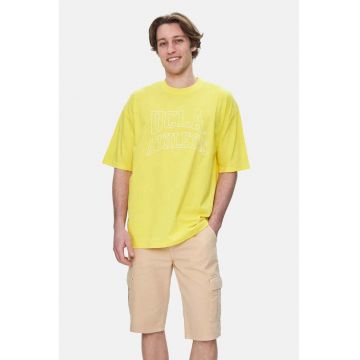Tricou regular fit - decolteu la baza gatului - imprimeu cu logo - Galben - WEBSTER - Galben