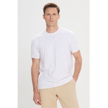 Tricou slim fit din amestec de modal - Alb