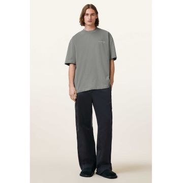 Tricou supradimensionat din bumbac organic cu logo Underground - Gri cenusiu