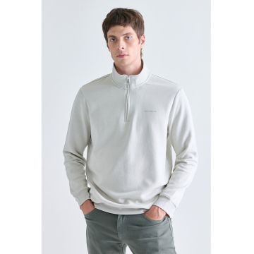 Bluza de trening cu fenta scurta cu fermoar - Gri deschis