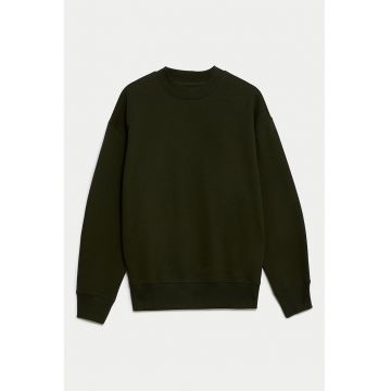 Bluza de trening din bumbac cu decolteu la baza gatului