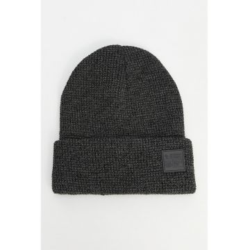 Caciula cu aplicatie - Gri inchis melange