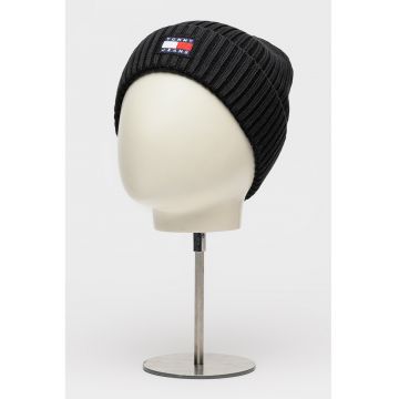 Caciula striata din bumbac organic Heritage - Negru