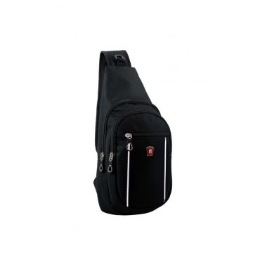 Geanta crossbody barbati -  seria Easy - 18.5 x 10 x 38 cm - neagra
