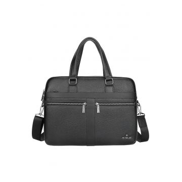 Geanta messenger din piele Erevan - Negru