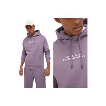 Hanorac barbati -  model LOGO LOOSE - culoare mov spalata - marime XXL