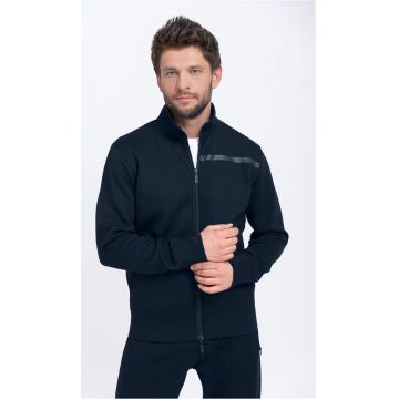Hanorac cu guler inalt - cu fermoar - doua buzunare -  B-Lunos - bleumarin - Bleumarin