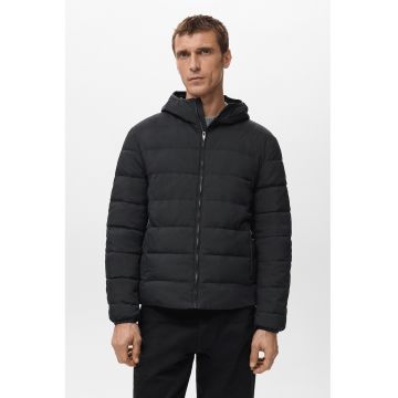 Jacheta matlasata cu fermoar - Negru