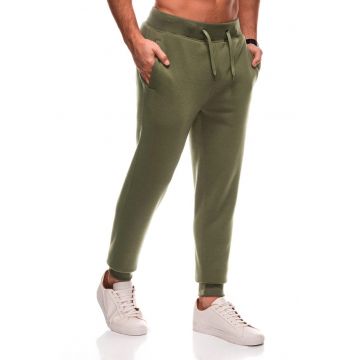 Pantaloni de trening cu snur in talie - Verde masliniu