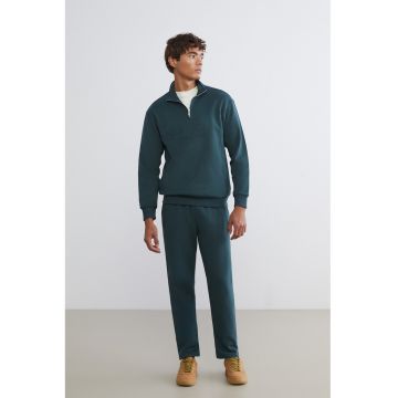 Pantaloni de trening cu talie ajustabila - Albastru petrol