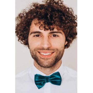 Papion cu model uni - Albastru petrol