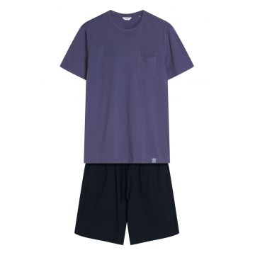 Pijama barbati Mick  albastru - negru - Multicolor