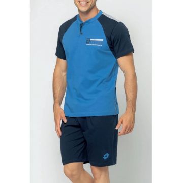 Pijama cu maneci raglan - Albastru