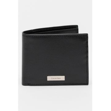 Poretofel de piele cu logo - Negru