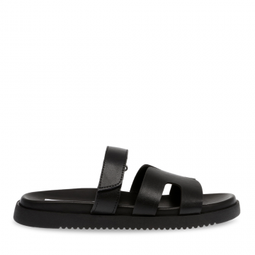 Saboți bărbați Steve Madden negri din piele 1479BSTMANUN