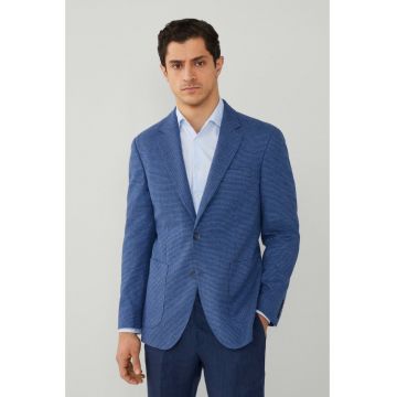 Sacou din amestec de in HM443336 - Albastru