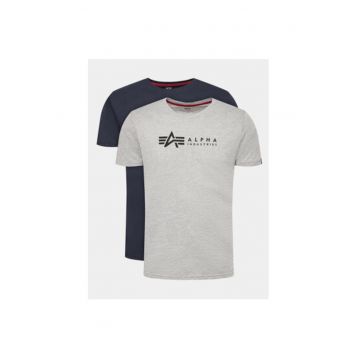 Set 2 tricouri barbati  118534 - Sintetic - 3XL INTL - Bleumarin - Gri